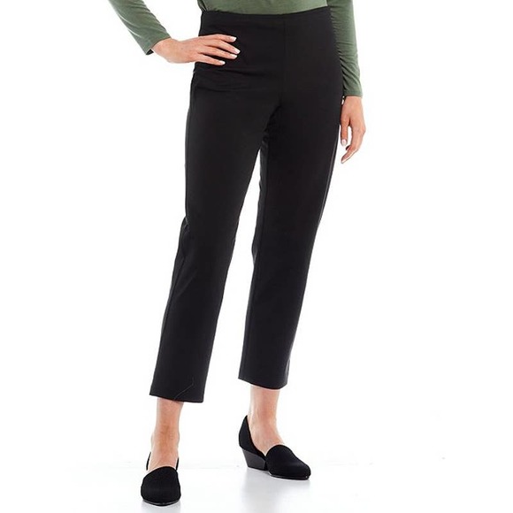 Eileen Fisher Pants - Eileen Fisher Womens Stretch Cropped Ankle Pull On Pants charcoal gray/black XL